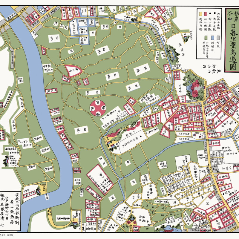 江戸切絵図29　（根岸谷中）日暮里豊島辺図