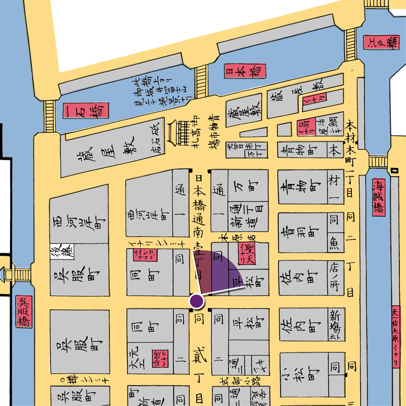 日本橋通一丁目略図